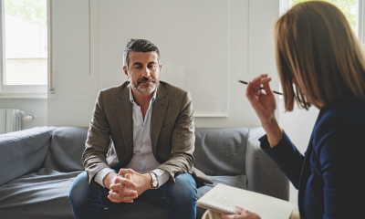 Man talking to his therapist